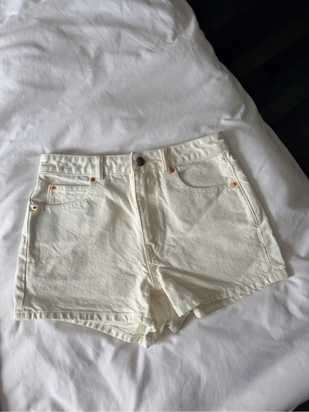 Alexander Wang Off-White Denim Short Shorts